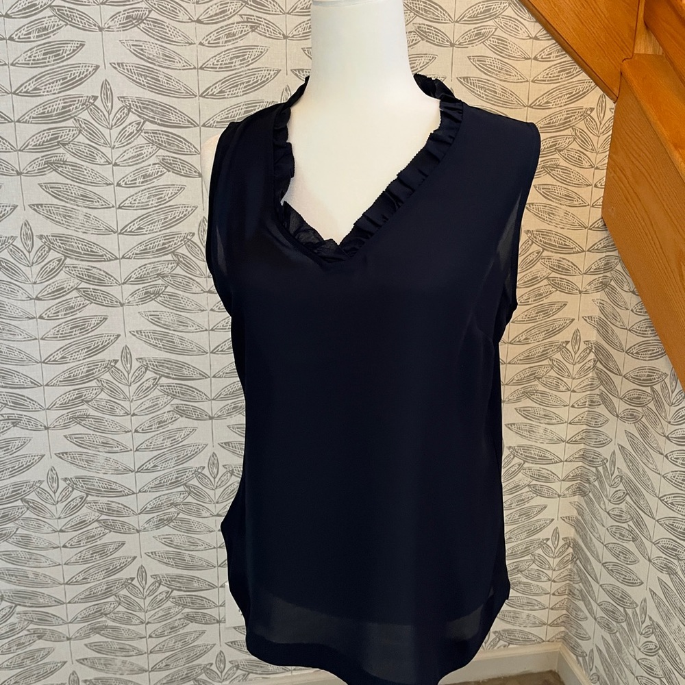 Elegant Navy Sleeveless shell Top